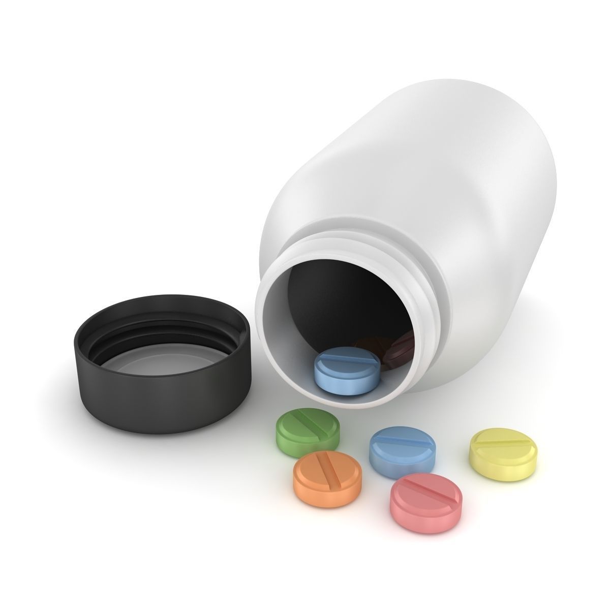 Pill Bottle Low-poly 3D model_2
