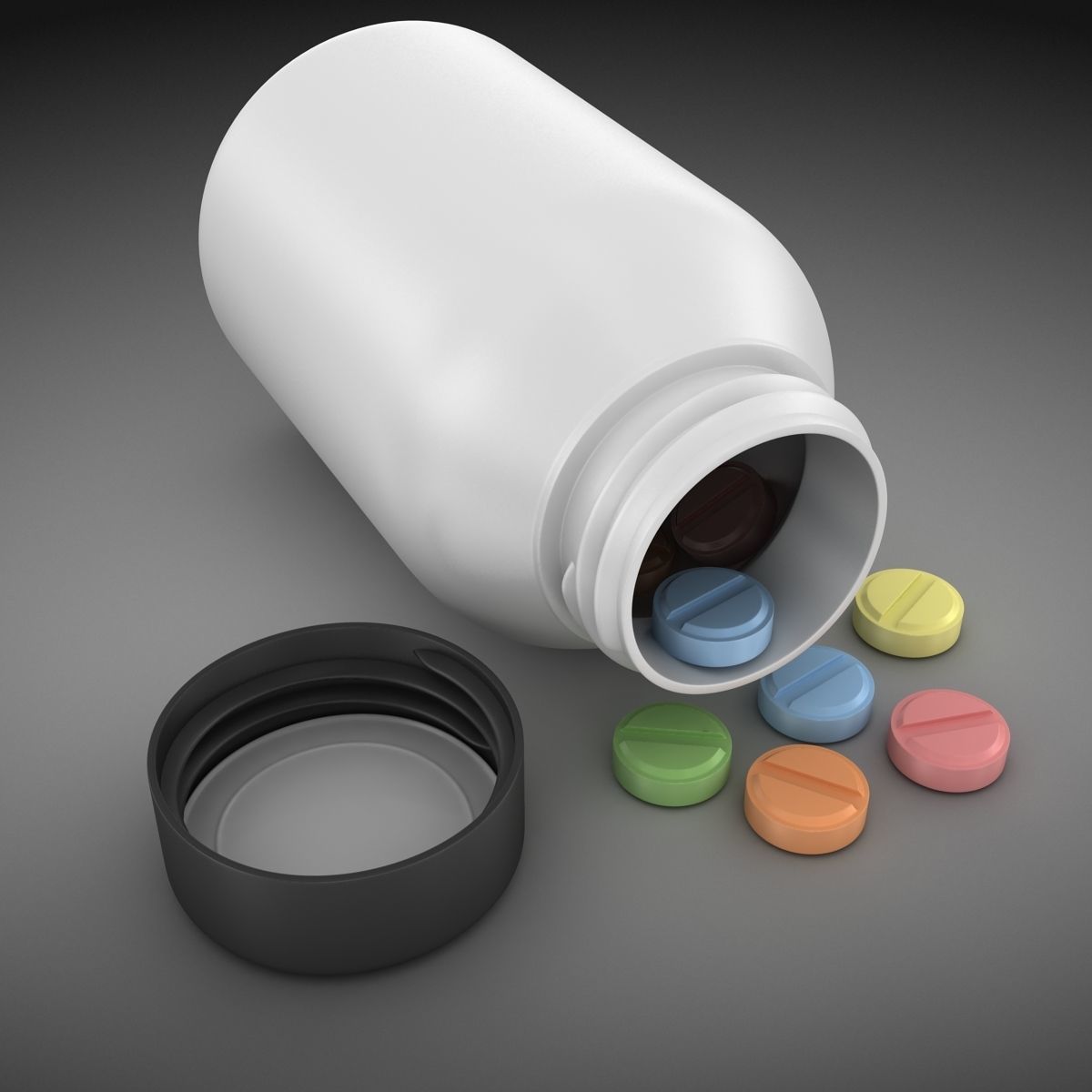 Pill Bottle Low-poly 3D model_15