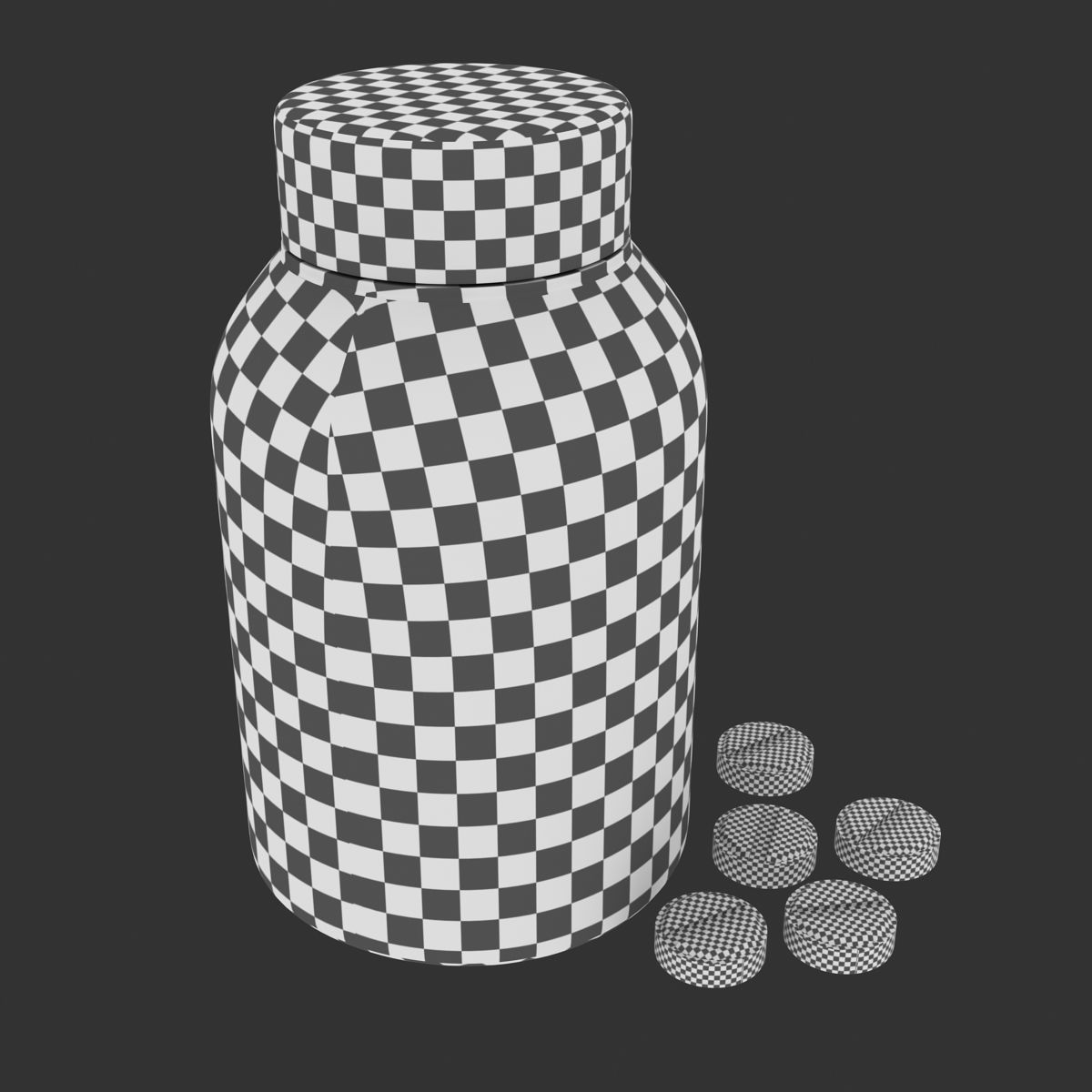 Pill Bottle Low-poly 3D model_12