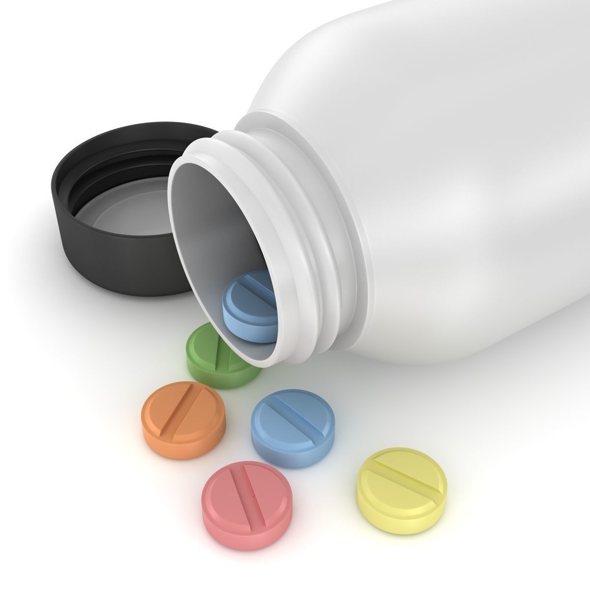 Pill Bottle Low-poly 3D model_4