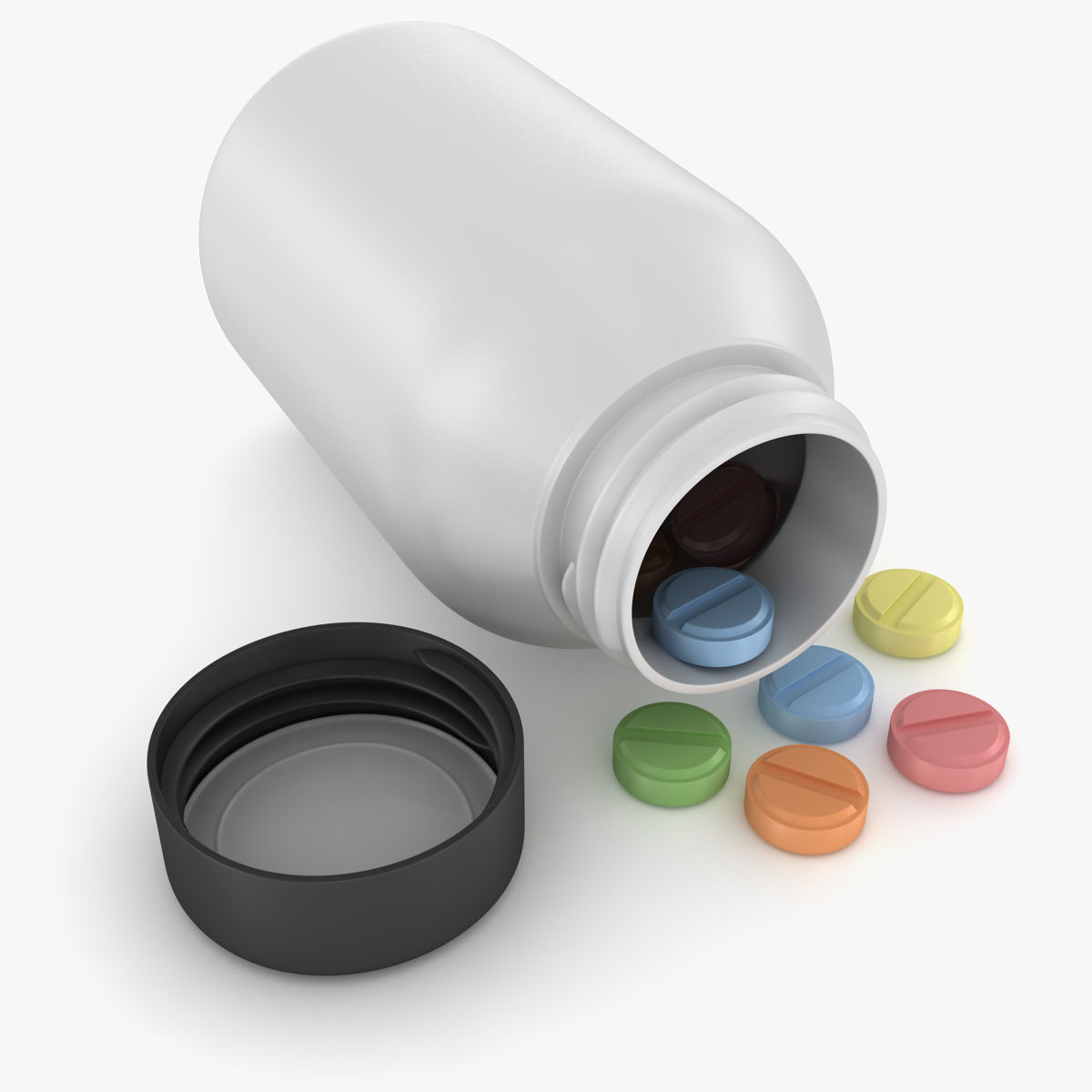 Pill Bottle Low-poly 3D model_14