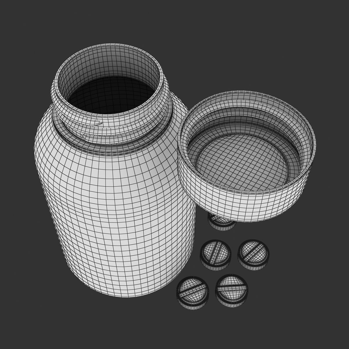 Pill Bottle Low-poly 3D model_9
