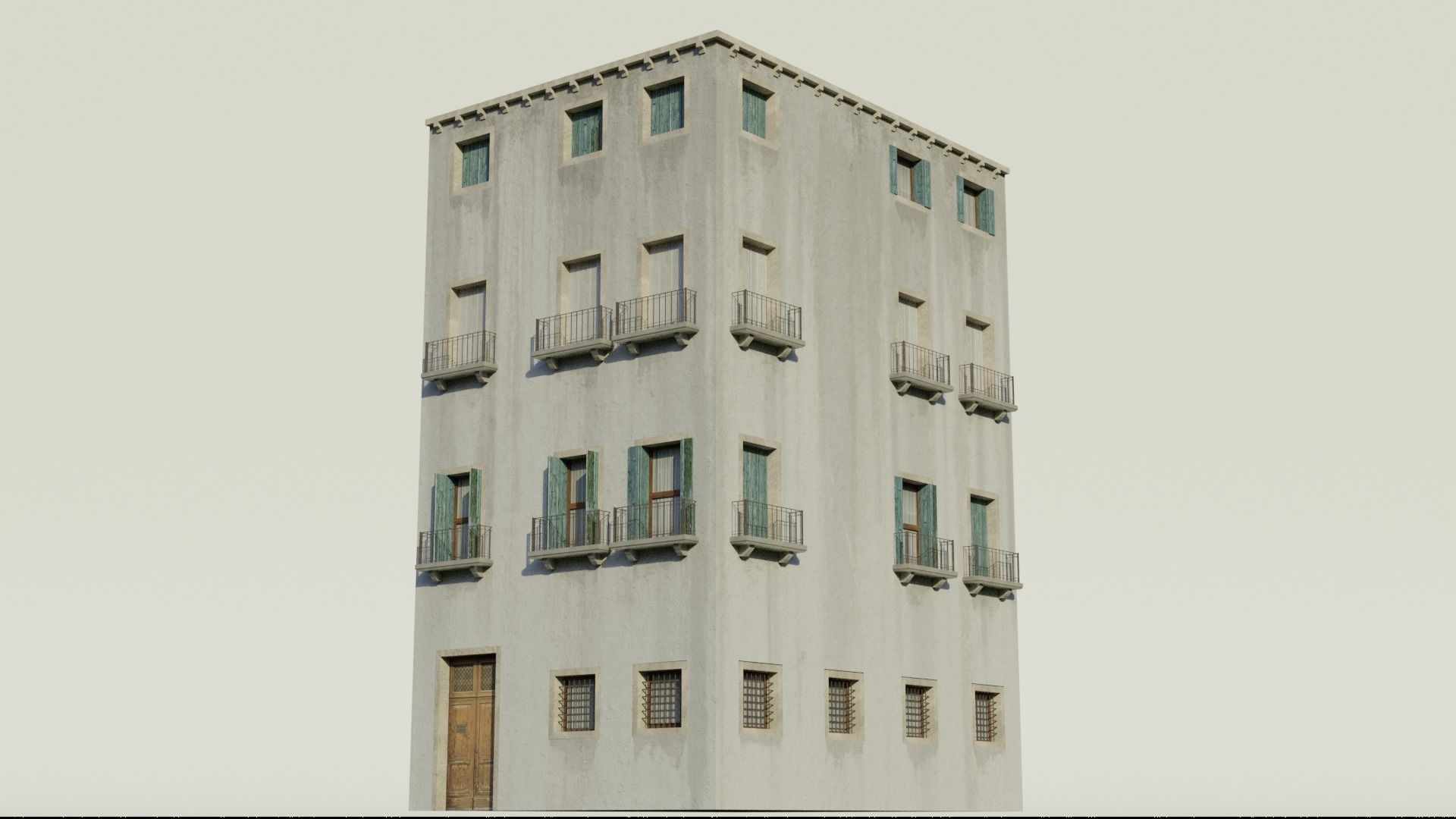 Apartment Building - Low-poly PBR Low-poly 3D model_3