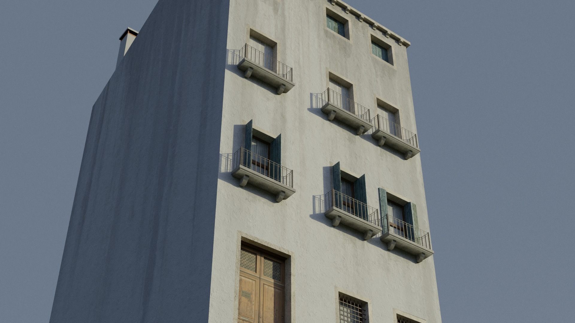 Apartment Building - Low-poly PBR Low-poly 3D model_8