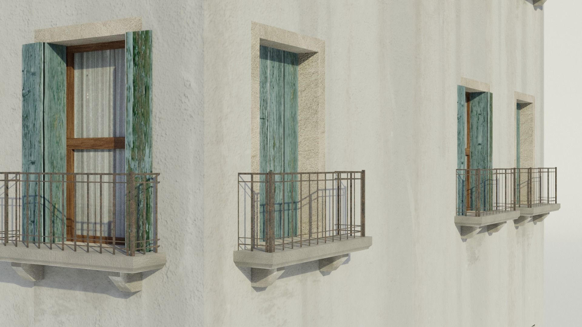 Apartment Building - Low-poly PBR Low-poly 3D model_5