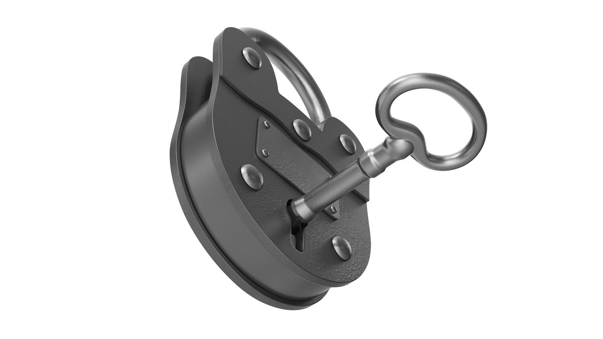 Old Lock and Key Low-poly 3D model_5