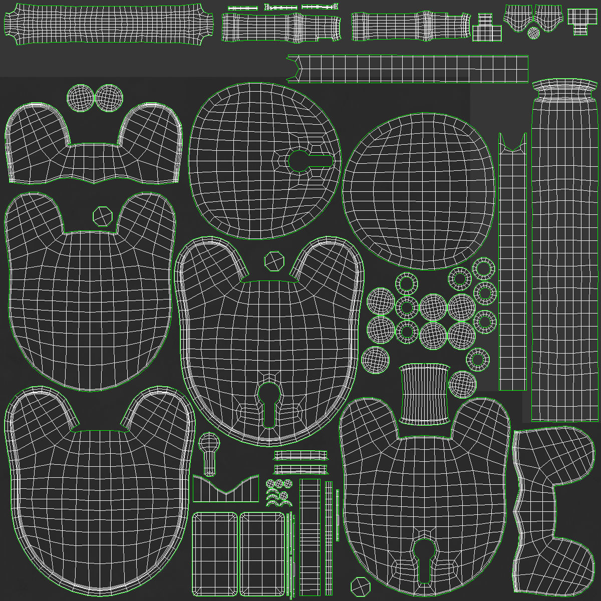 Old Lock and Key Low-poly 3D model_10
