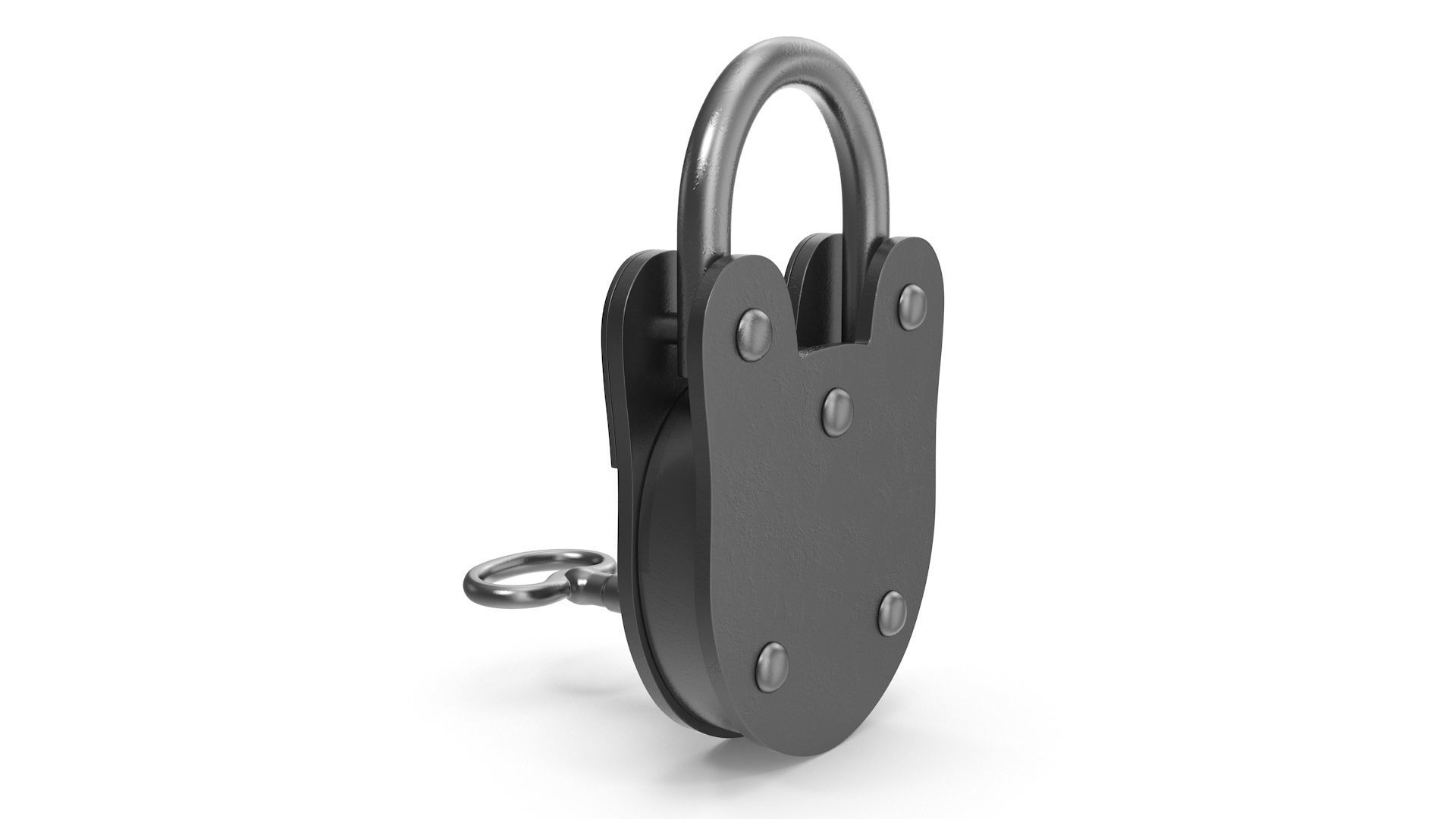Old Lock and Key Low-poly 3D model_2