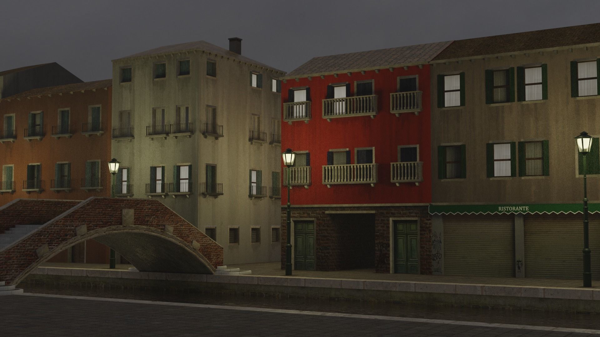 Venice buildings and bridge 3D Model Collection_15