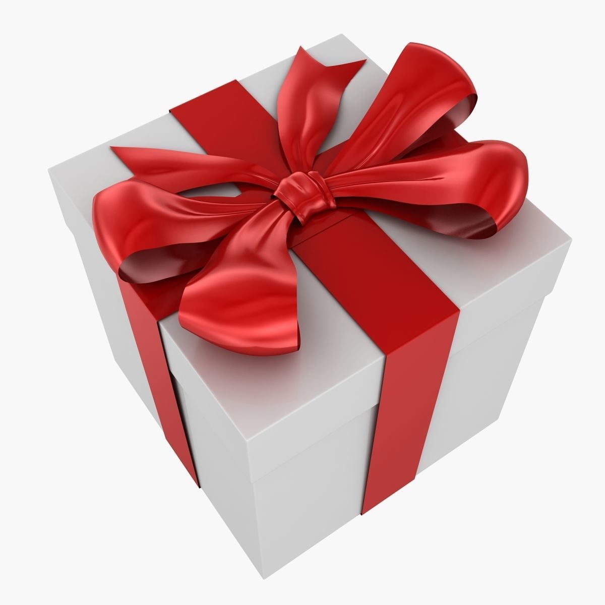 Giftbox gift box with ribbon Low-poly 3D model_3