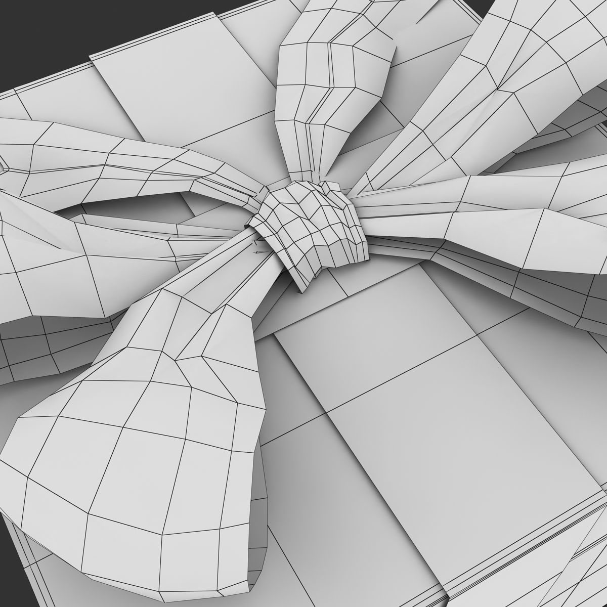 Giftbox gift box with ribbon Low-poly 3D model_8