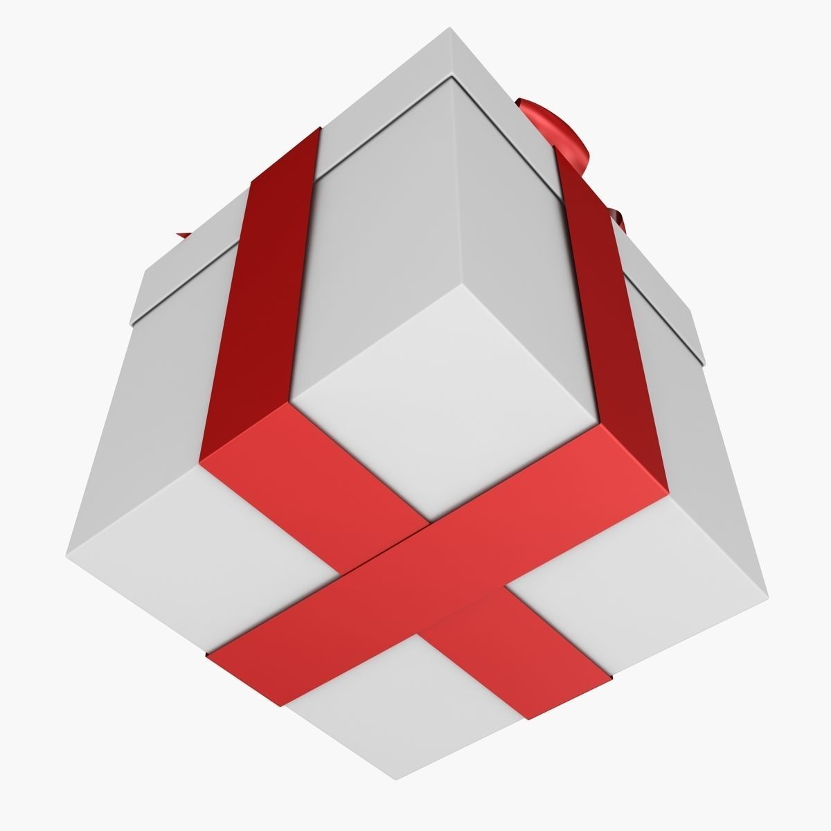 Giftbox gift box with ribbon Low-poly 3D model_5