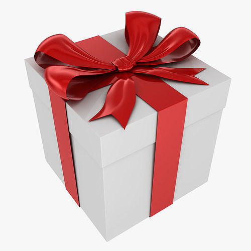 Giftbox gift box with ribbon Low-poly 3D model