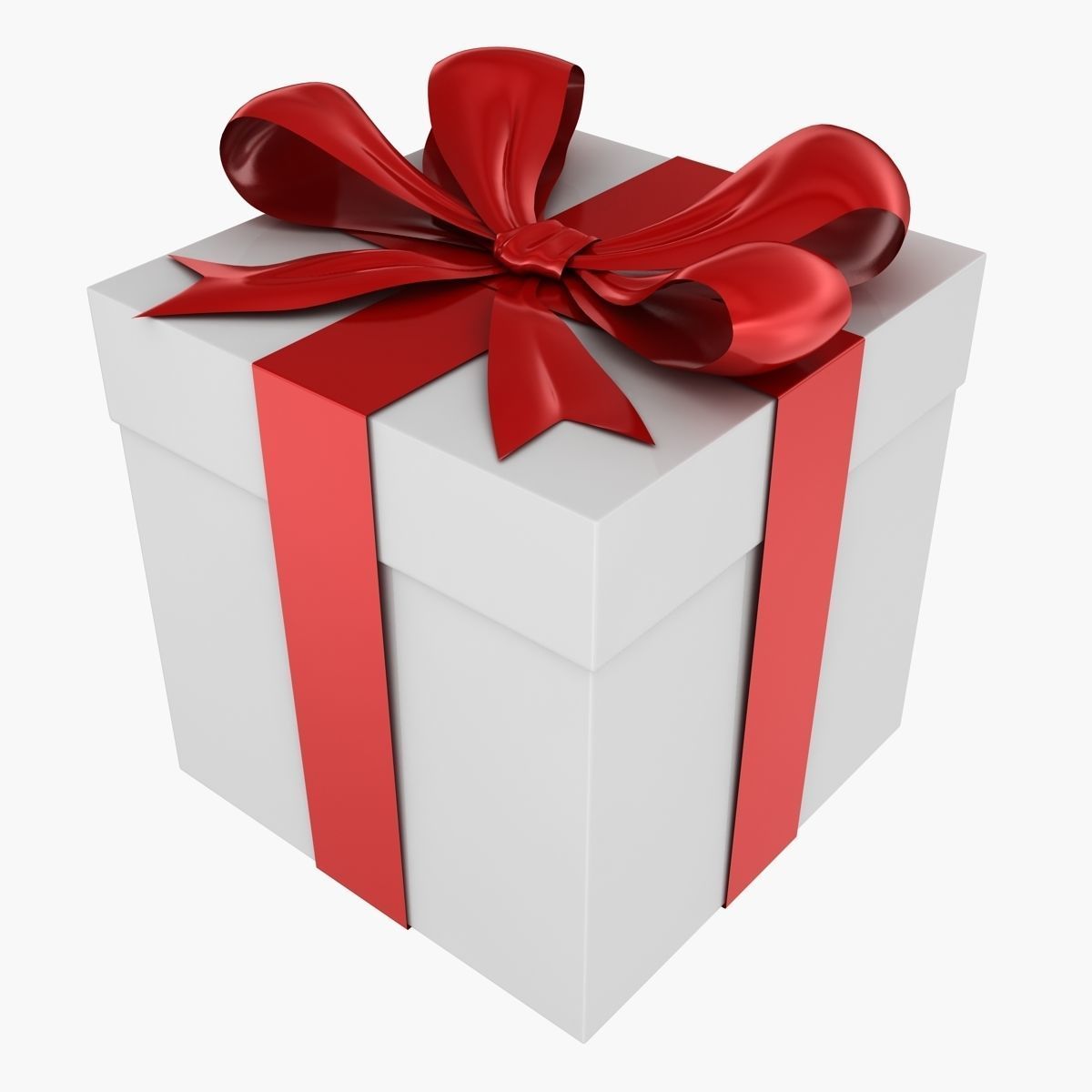 Giftbox gift box with ribbon Low-poly 3D model_2