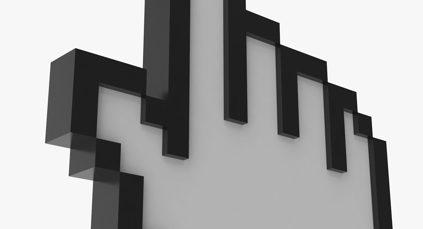 Hand Cursor Low-poly 3D model_8