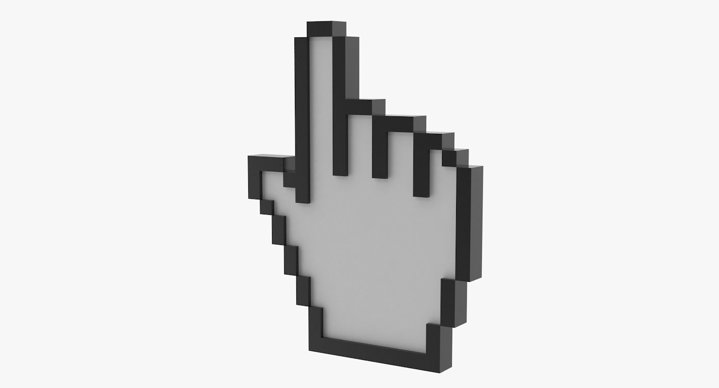Hand Cursor Low-poly 3D model_3
