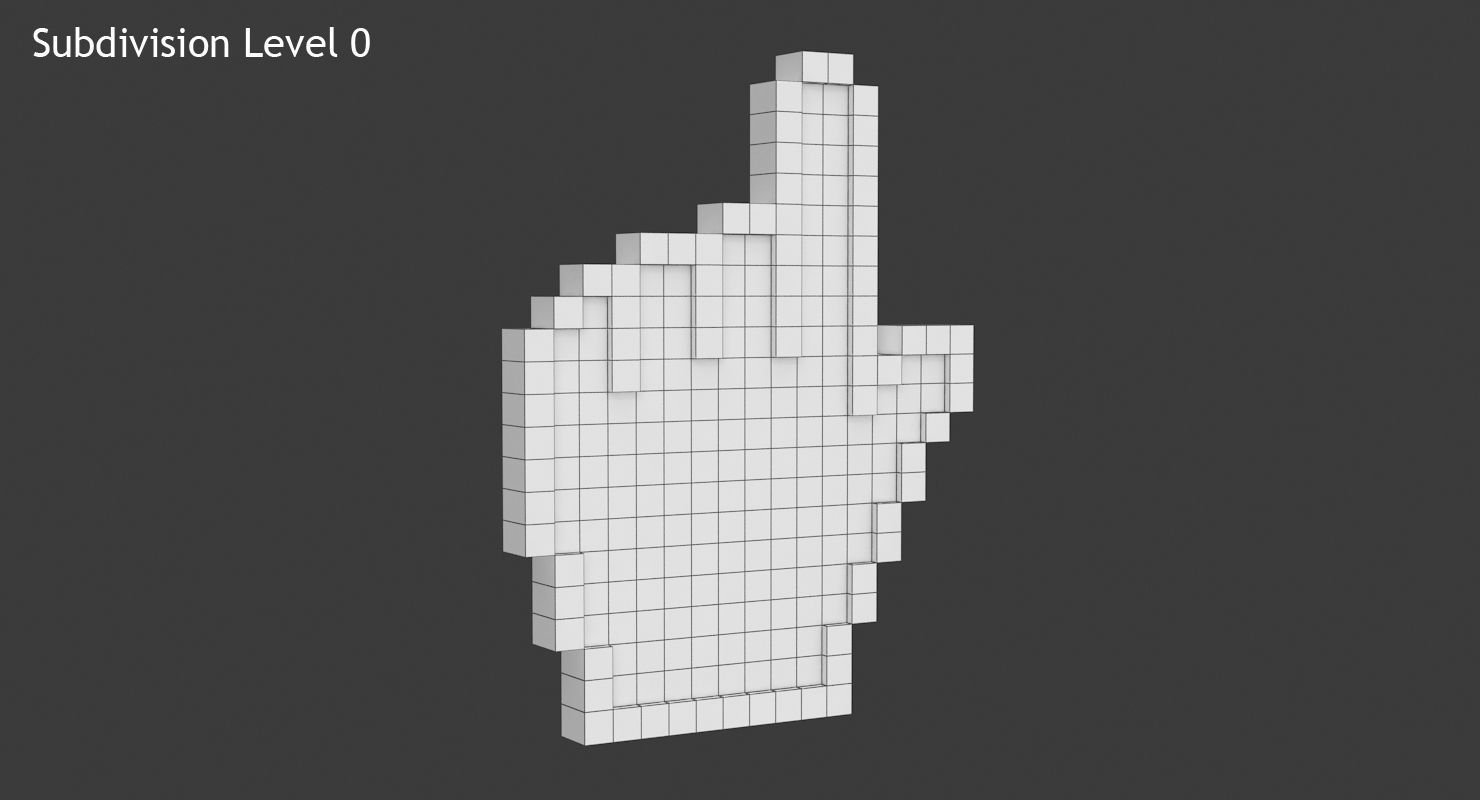 Hand Cursor Low-poly 3D model_10