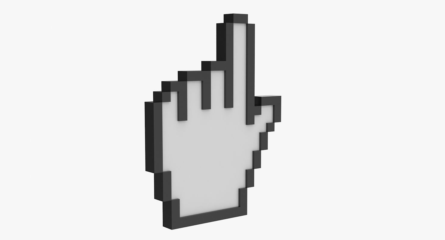 Hand Cursor Low-poly 3D model_4