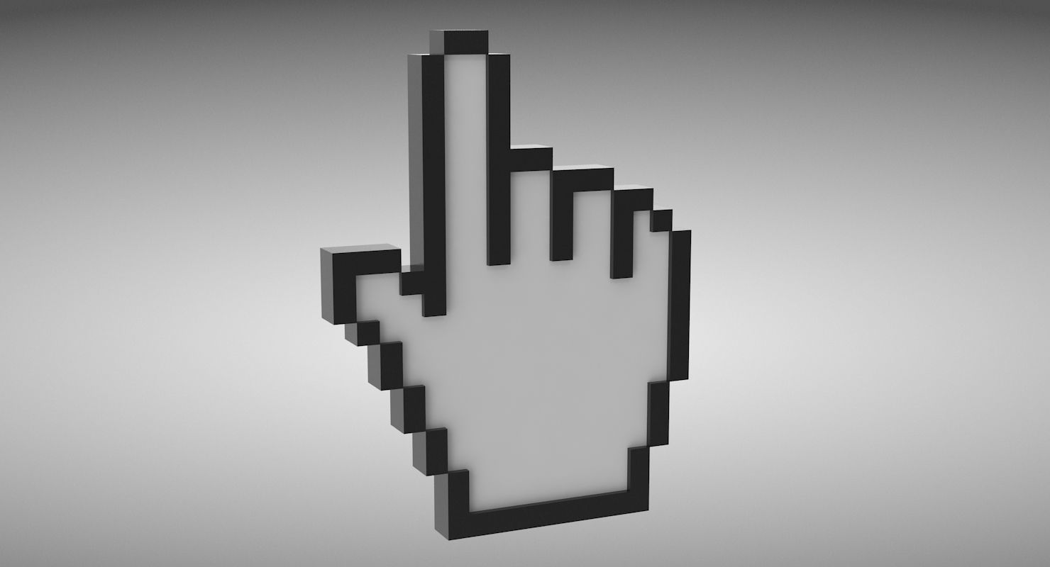 Hand Cursor Low-poly 3D model_2