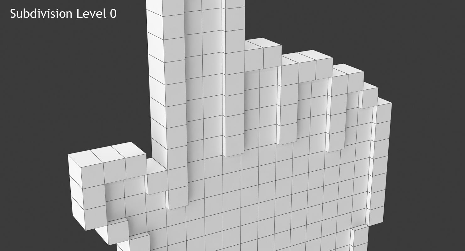 Hand Cursor Low-poly 3D model_11
