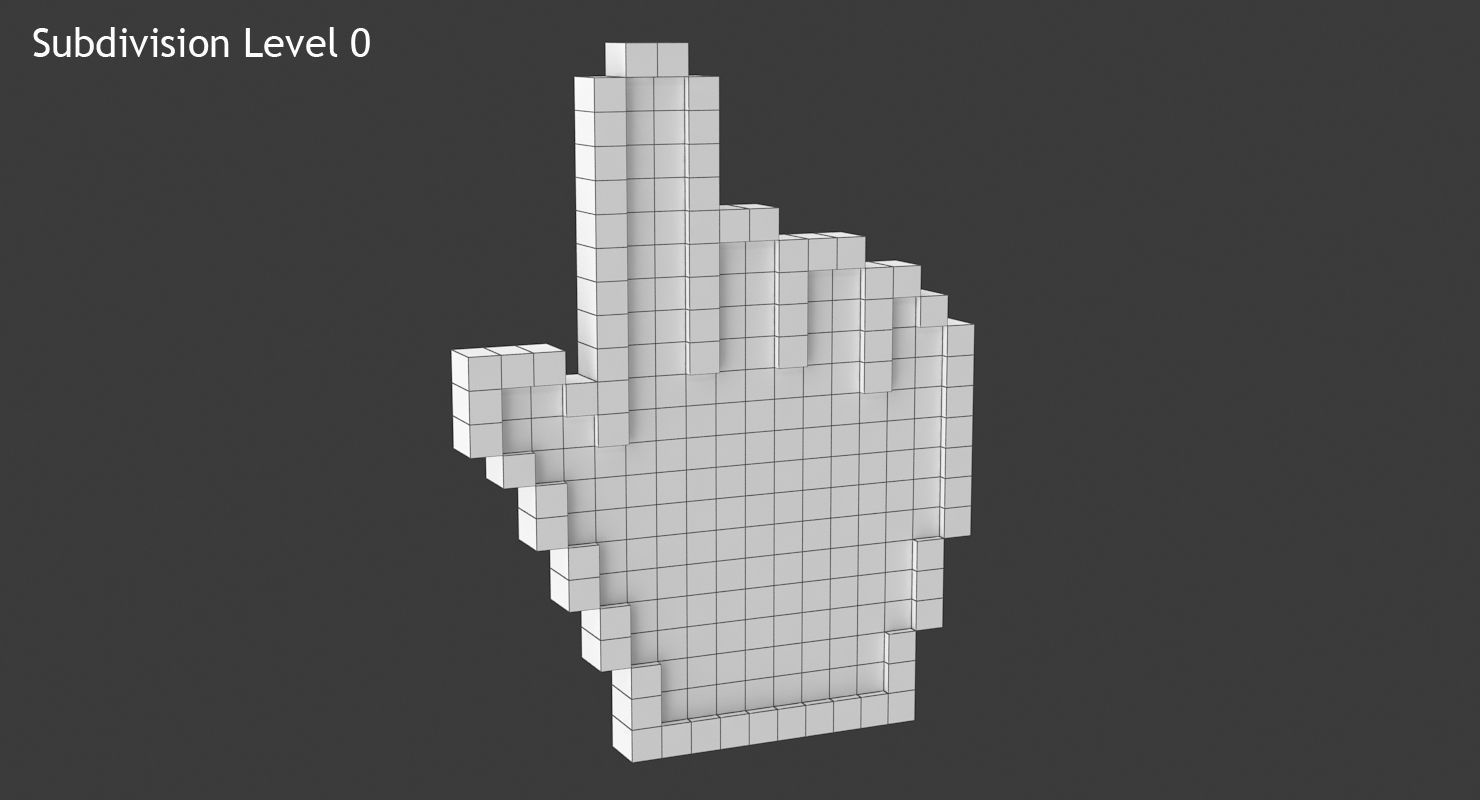 Hand Cursor Low-poly 3D model_9
