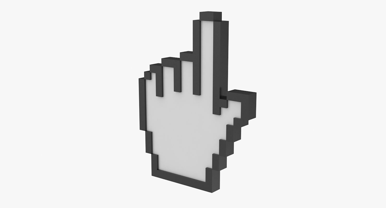 Hand Cursor Low-poly 3D model_5