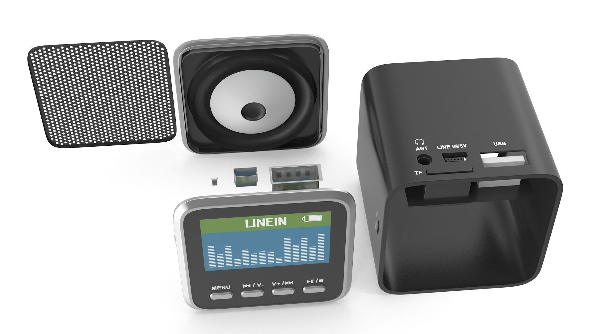 Mp3 Player Low-poly 3D model_6