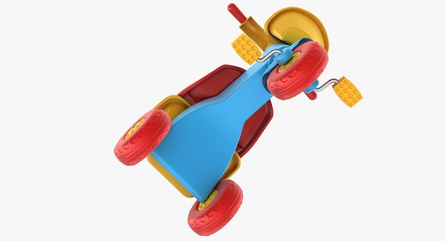 Tricycle toy Low-poly 3D model_6