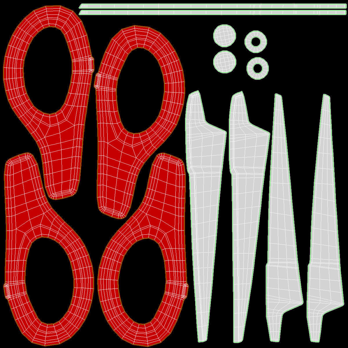 Scissors pair of Low-poly 3D model_13