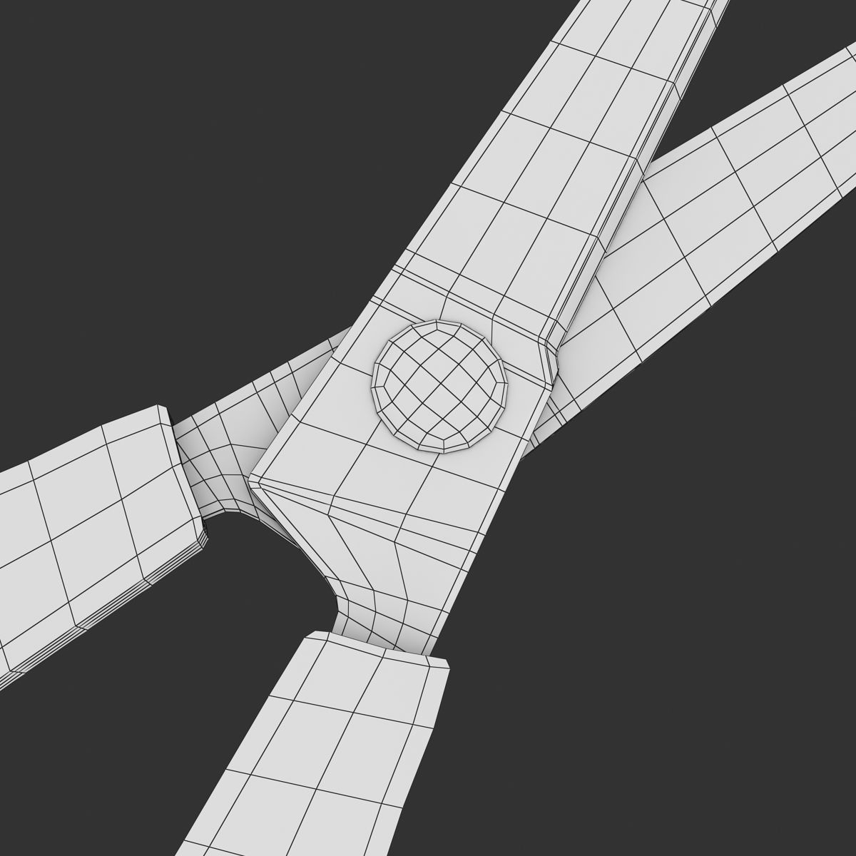 Scissors pair of Low-poly 3D model_8