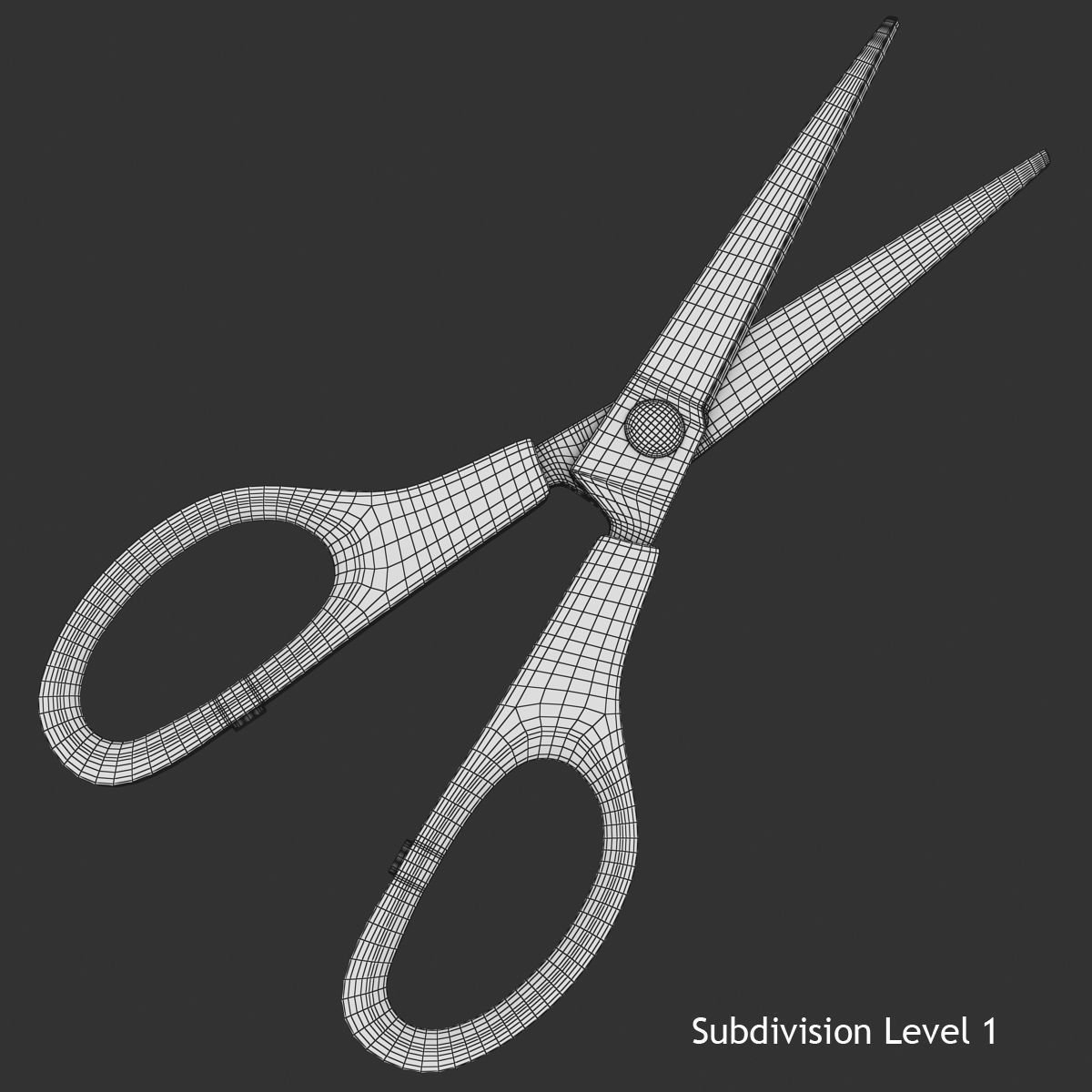 Scissors pair of Low-poly 3D model_7