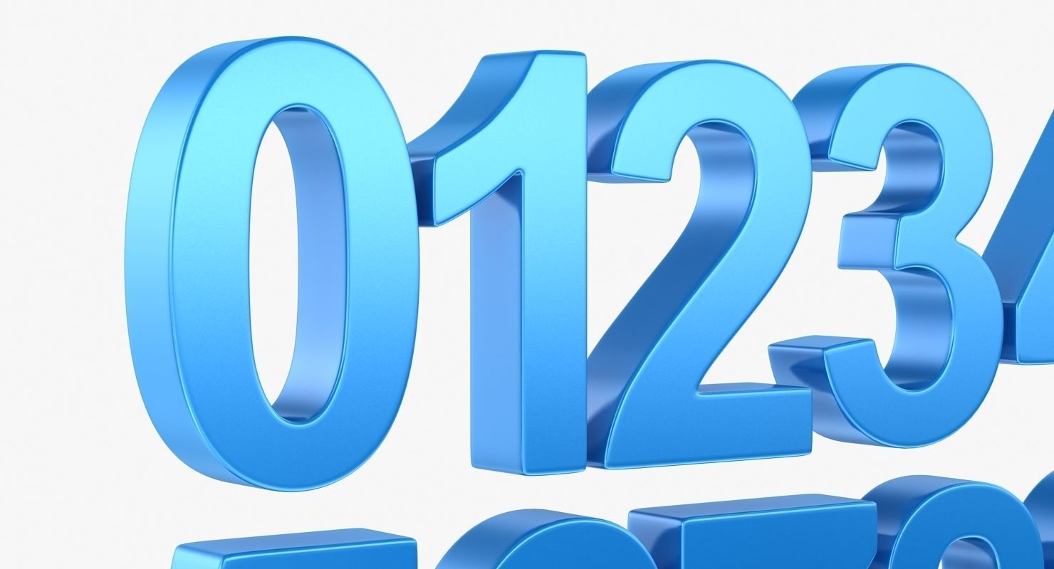 Number and Symbol - Subdivision Low-poly 3D model_4