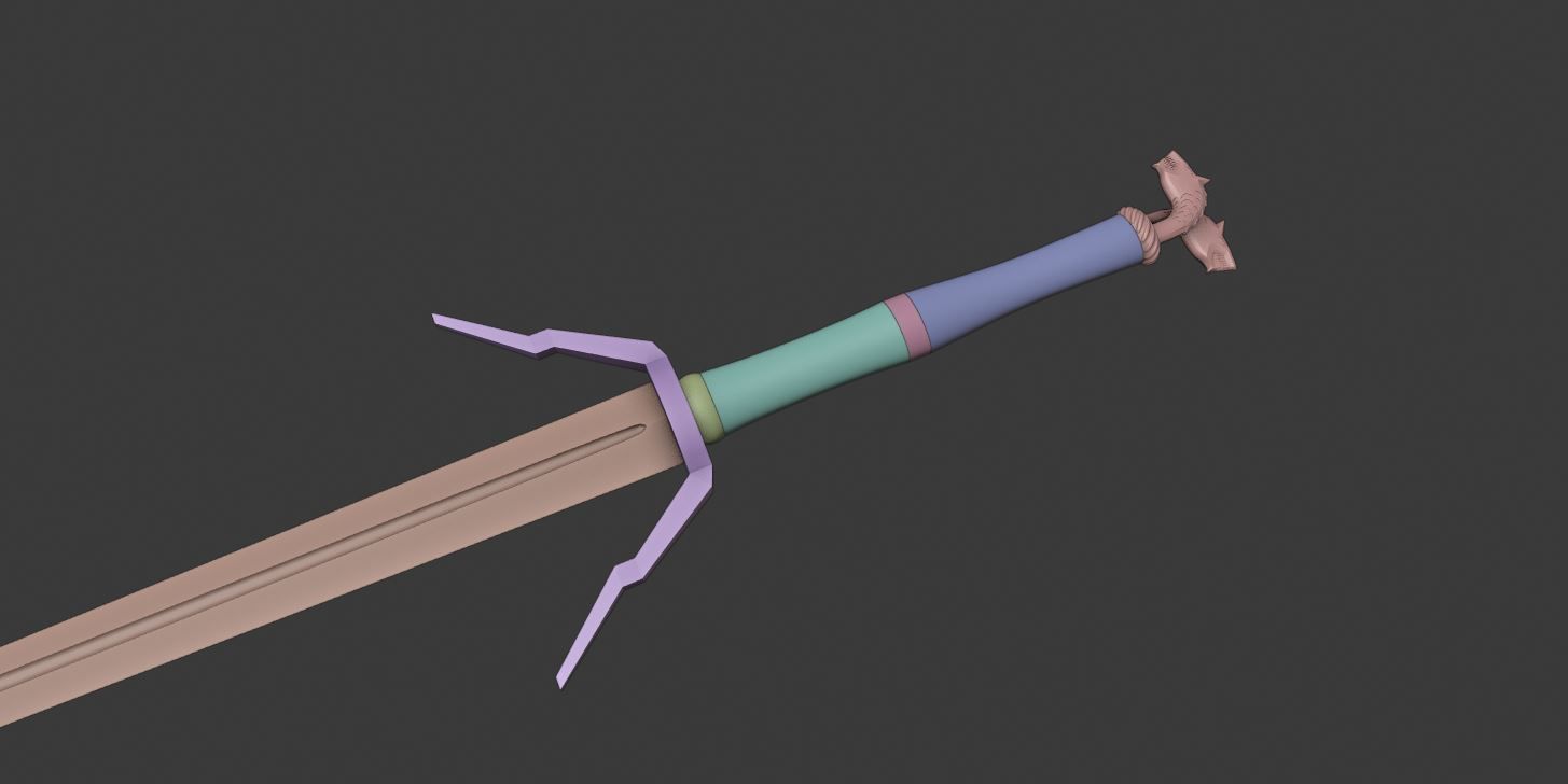 Witcher Gear Wolf School Enhanced Silver sword  3D print model_4