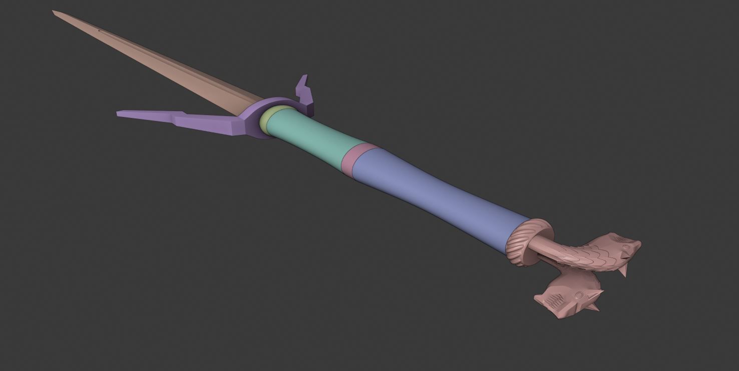 Witcher Gear Wolf School Enhanced Silver sword  3D print model_5