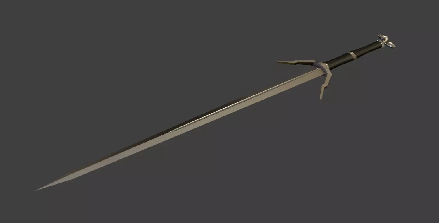 Witcher Gear Wolf School Enhanced Silver sword  3D print model_0