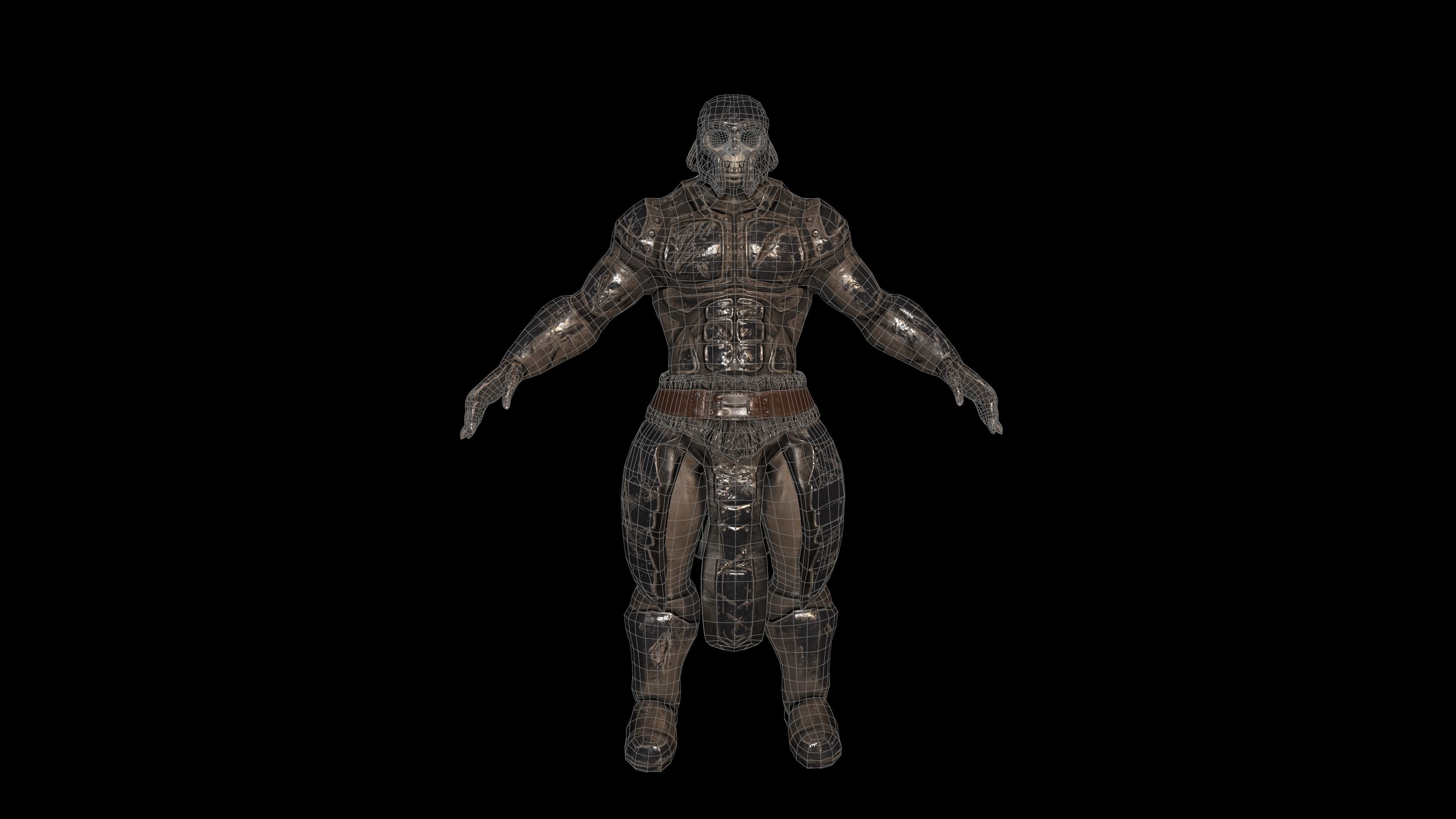 lowpoly Skeleton Berserker Low-poly 3D model_15