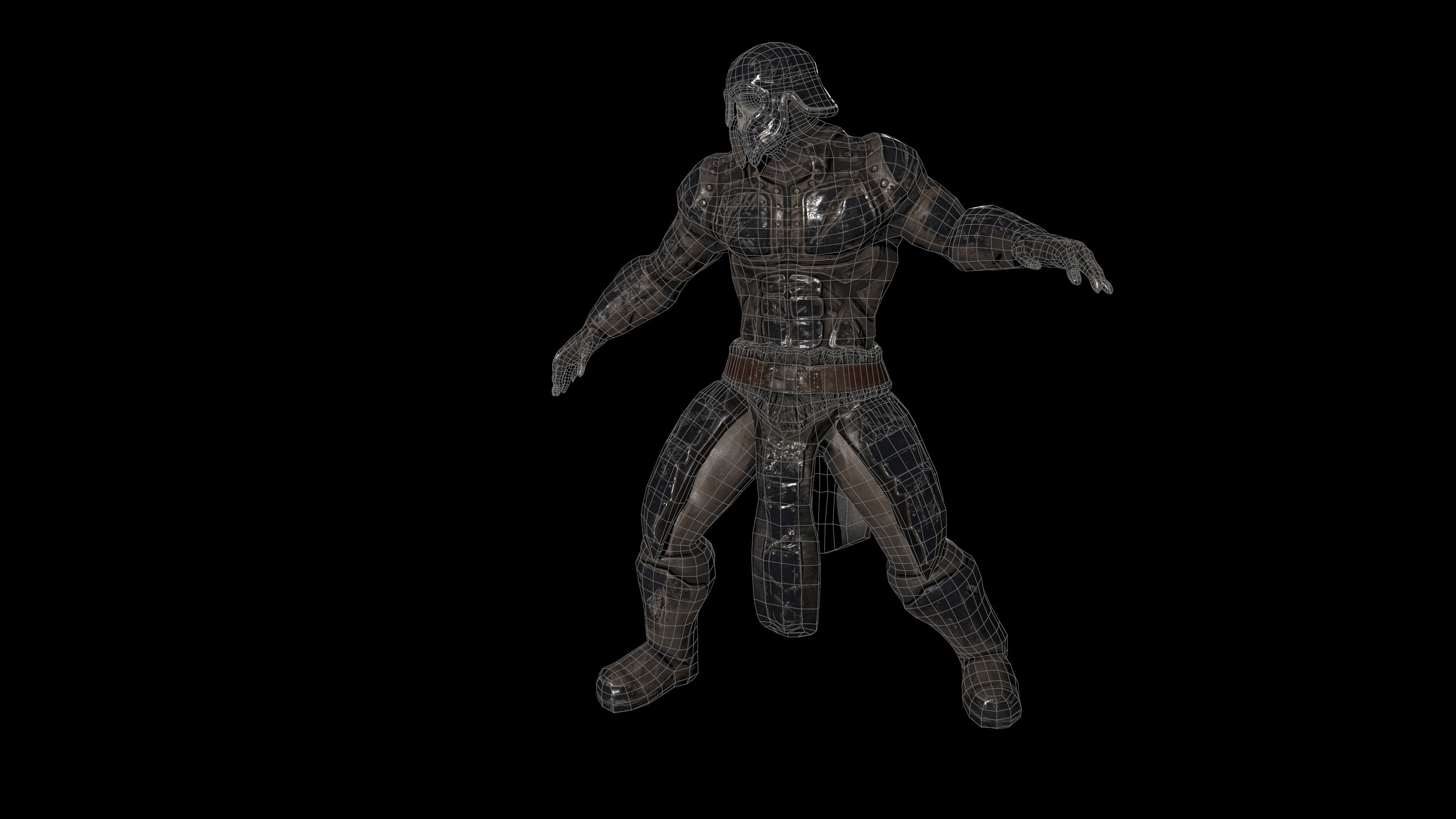 lowpoly Skeleton Berserker Low-poly 3D model_12