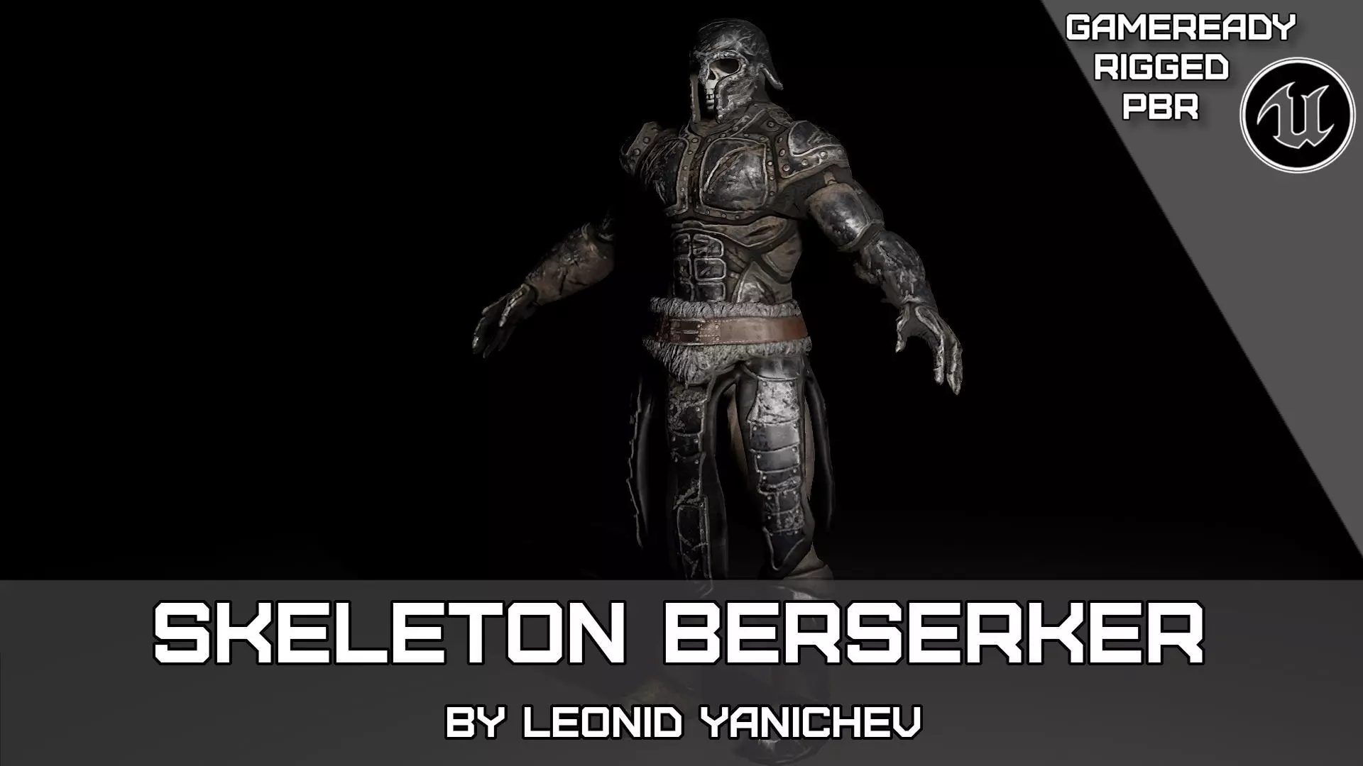 lowpoly Skeleton Berserker Low-poly 3D model_0