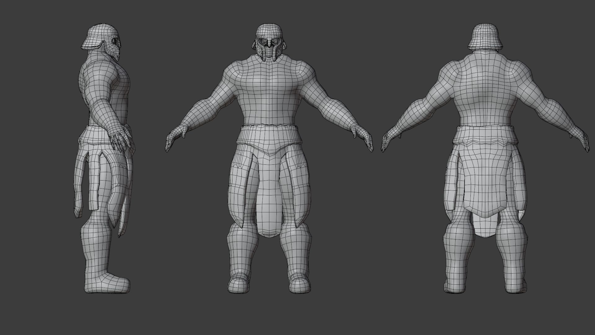 lowpoly Skeleton Berserker Low-poly 3D model_19