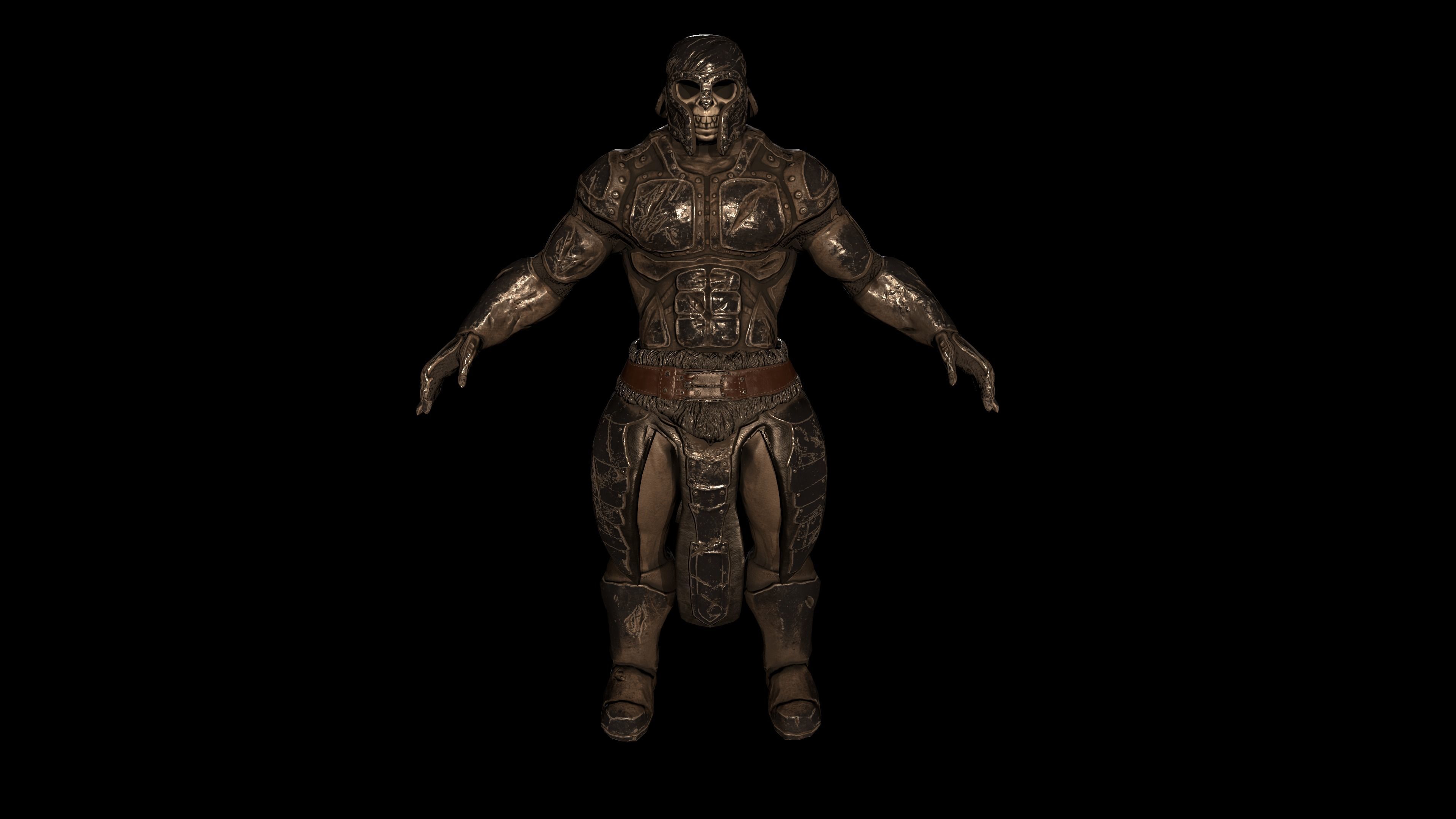 lowpoly Skeleton Berserker Low-poly 3D model_13