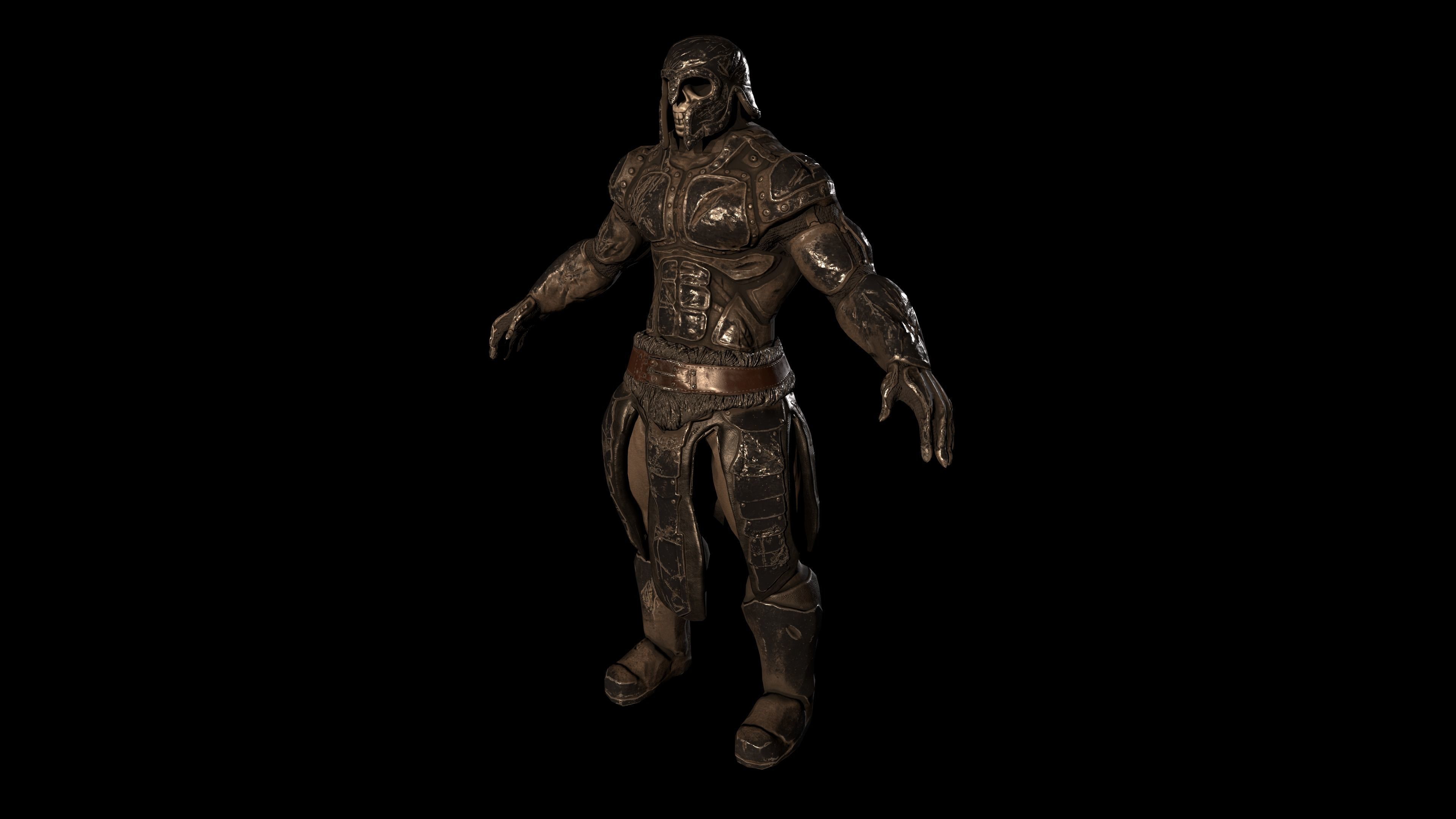 lowpoly Skeleton Berserker Low-poly 3D model_10