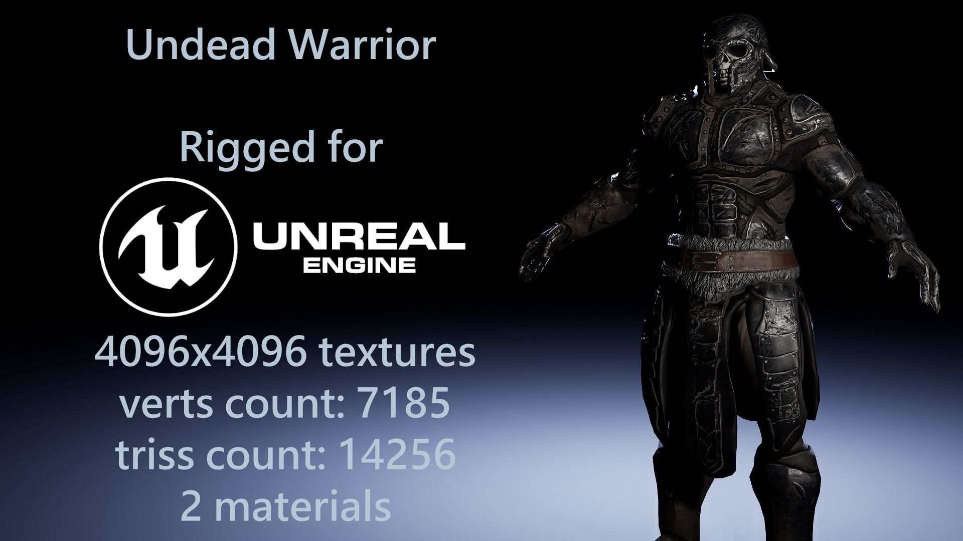 lowpoly Skeleton Berserker Low-poly 3D model_3