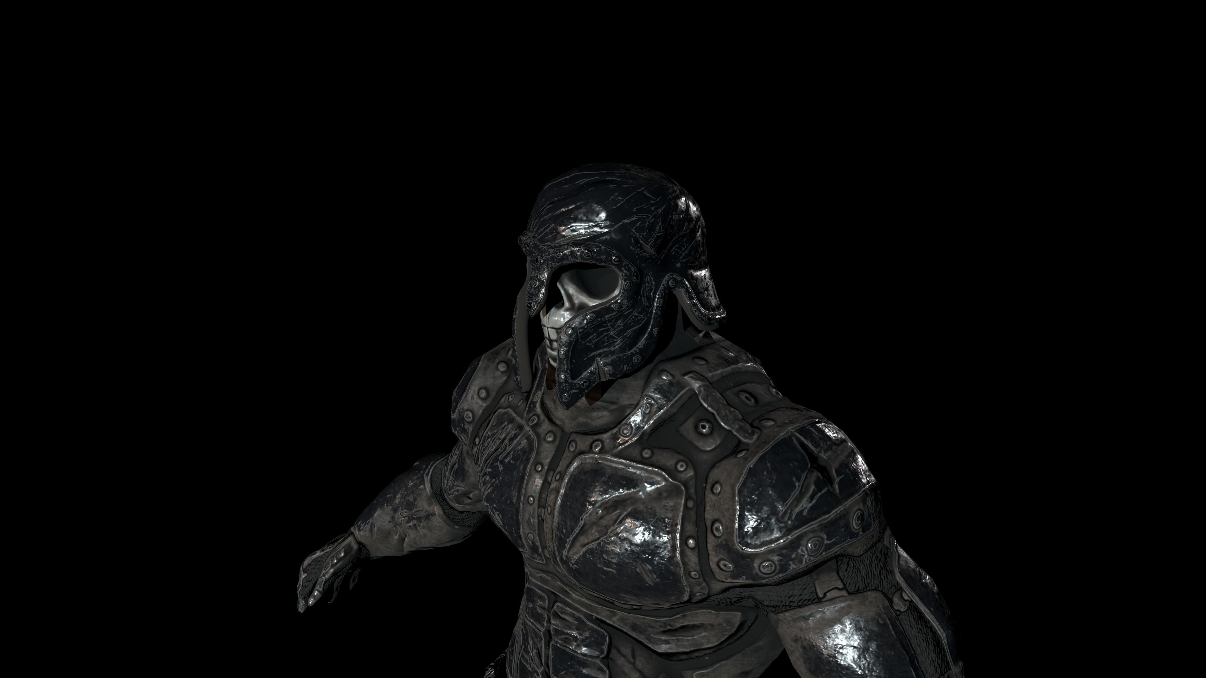 lowpoly Skeleton Berserker Low-poly 3D model_11