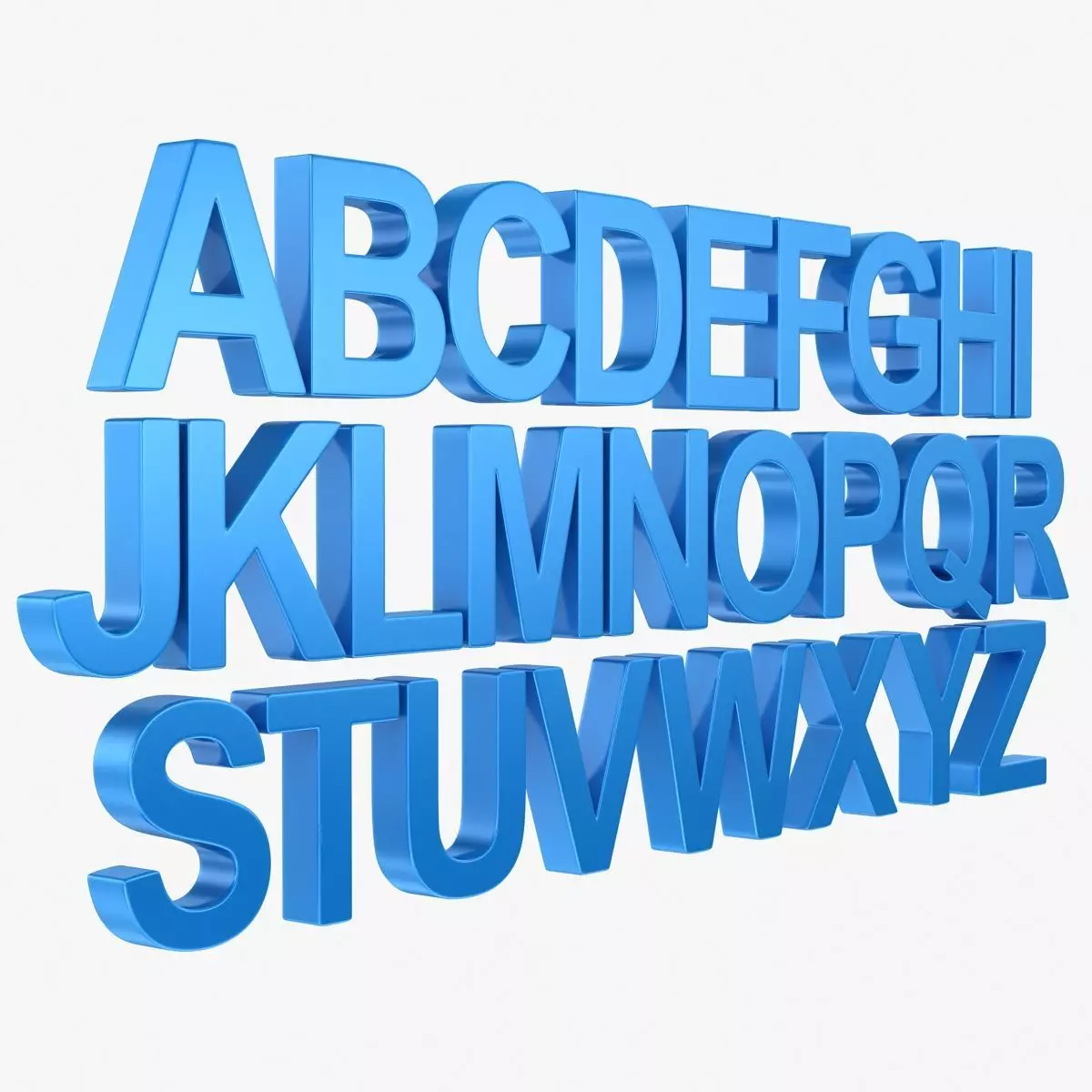 Alphabet - Subdivision Low-poly 3D model_0