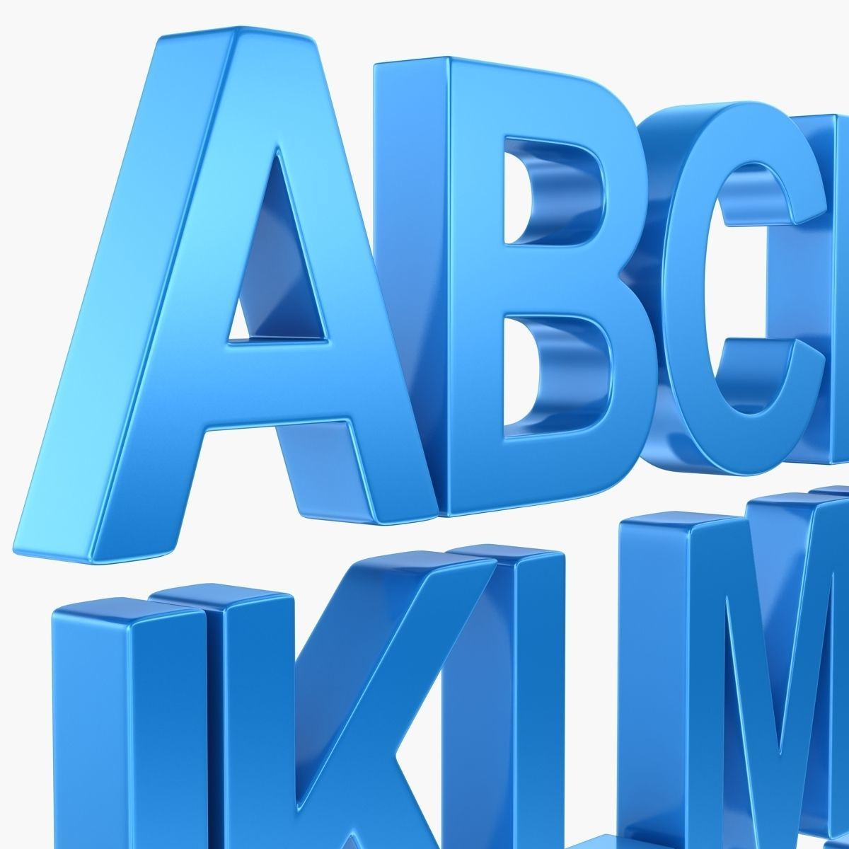 Alphabet - Subdivision Low-poly 3D model_3