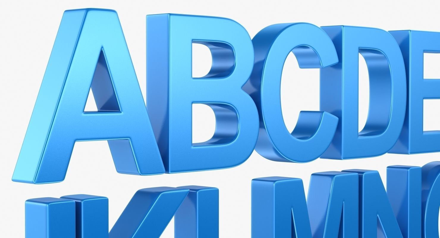 Alphabet - Subdivision Low-poly 3D model_6