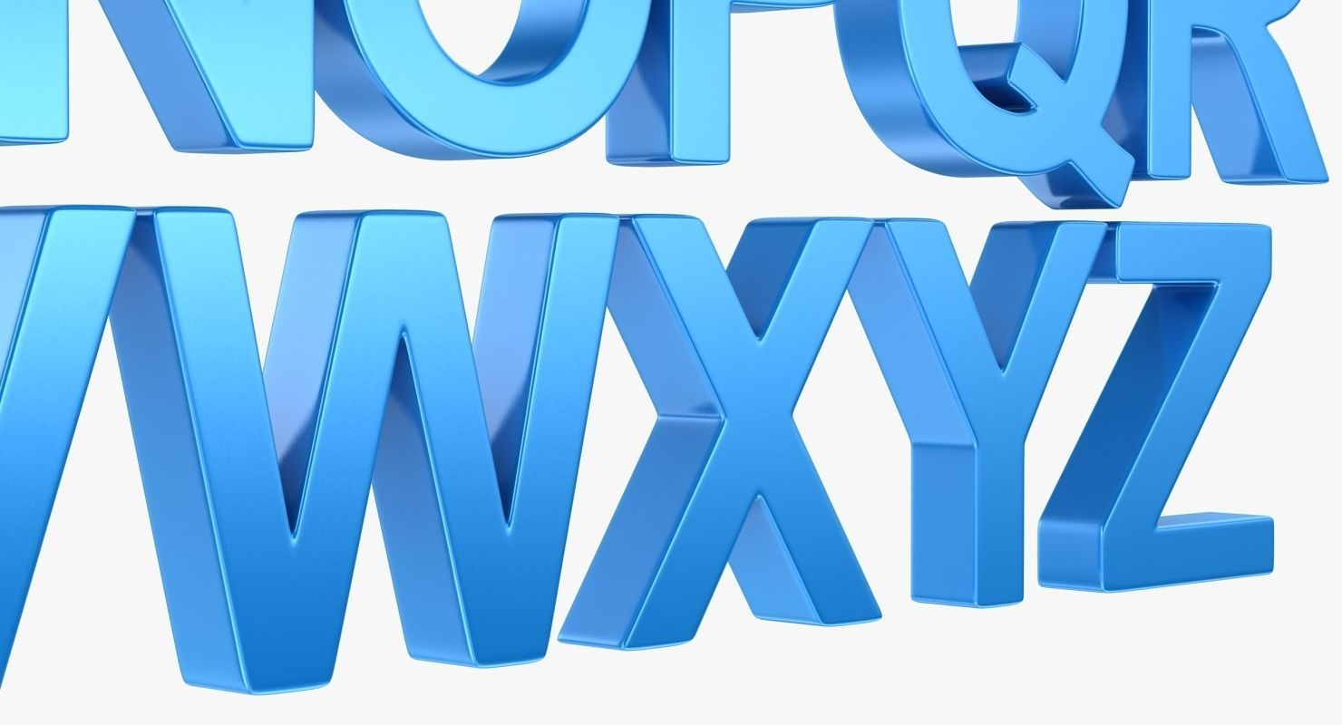 Alphabet - Subdivision Low-poly 3D model_7