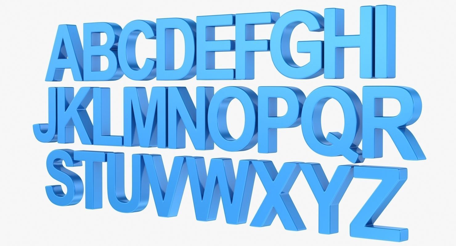 Alphabet - Subdivision Low-poly 3D model_4
