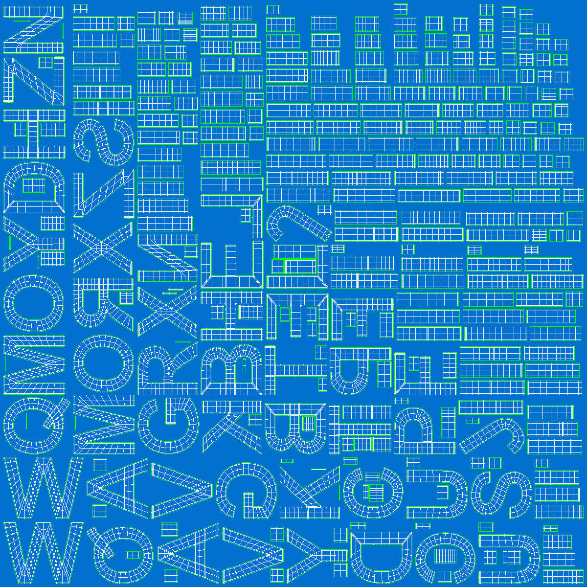 Alphabet - Subdivision Low-poly 3D model_17