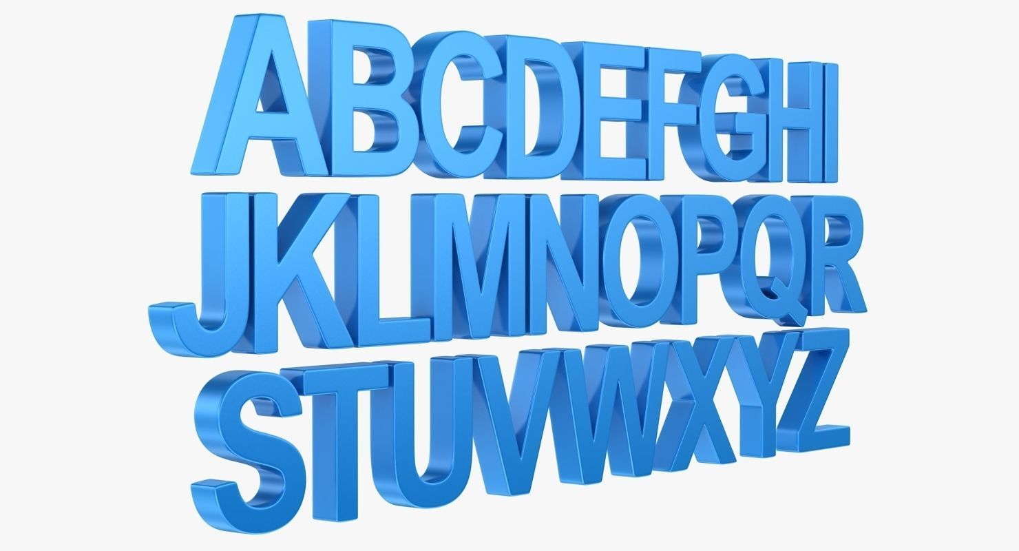 Alphabet - Subdivision Low-poly 3D model_1
